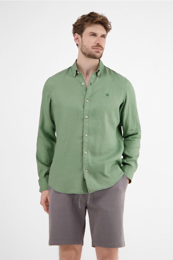 OVERHEMD VAN LINNEN EN KATOEN MIX 2541111 612 SAGE GREEN